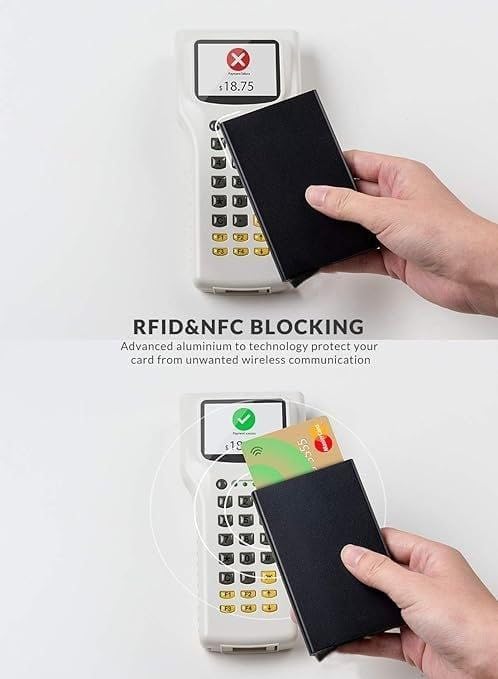 Slim Credit Card Holder with Anti-Theft RFID Blocking, Gift Box Included (black)