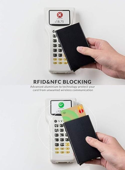 Slim Credit Card Holder with Anti-Theft RFID Blocking, Gift Box Included (silver)