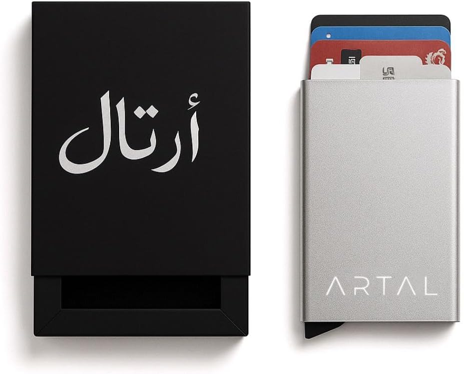 Slim Credit Card Holder with Anti-Theft RFID Blocking, Gift Box Included (silver)