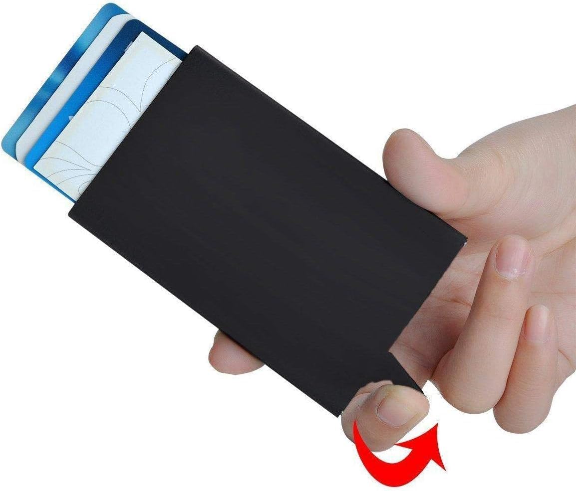 Slim Credit Card Holder with Anti-Theft RFID Blocking, Gift Box Included (black)