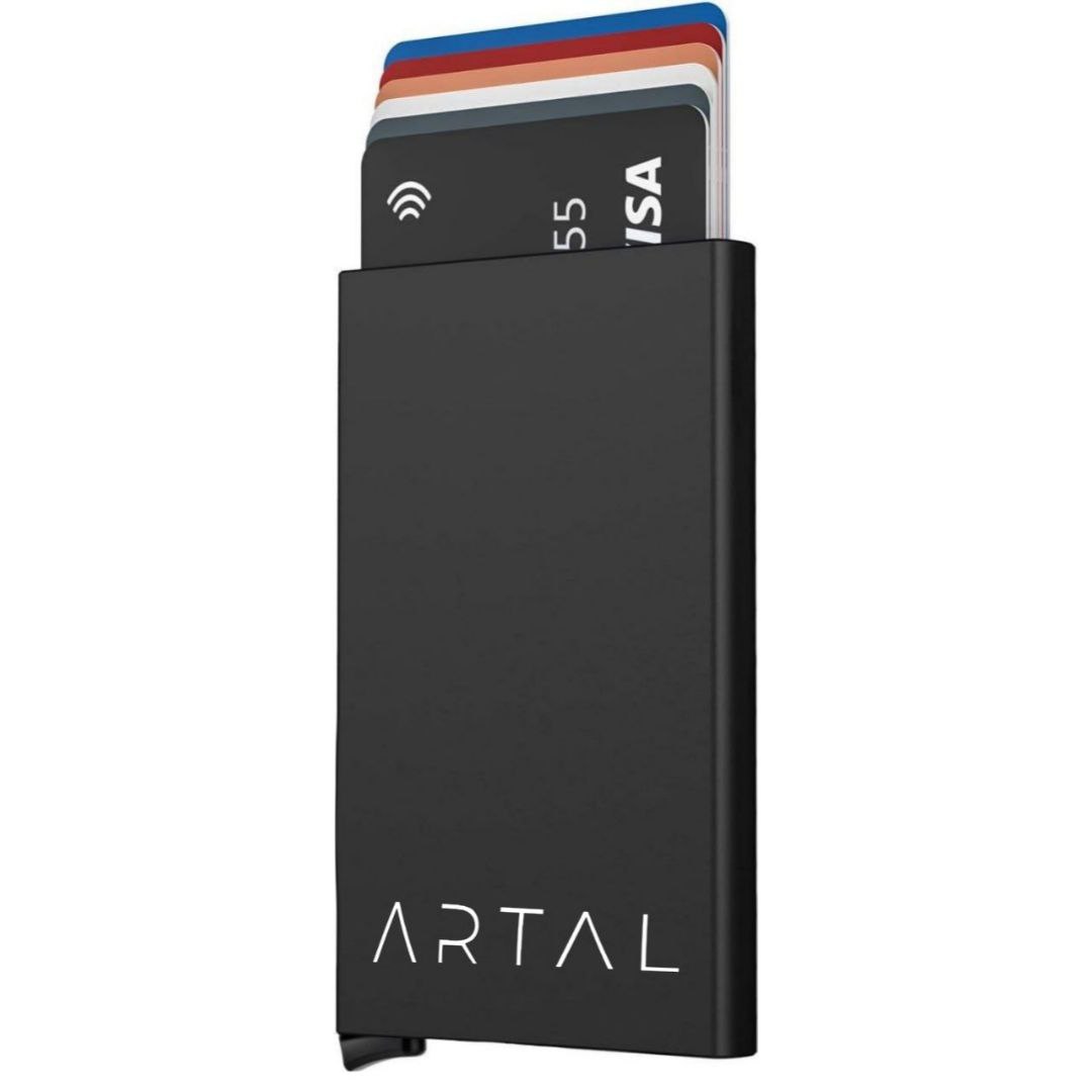 Slim Credit Card Holder with Anti-Theft RFID Blocking, Gift Box Included (black)